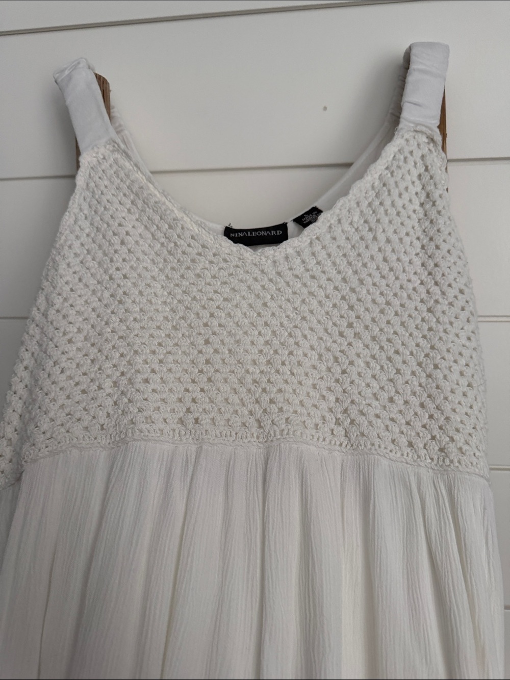 Nina Leonard White Crochet Bodice Maxi Dress - Picture 3 of 3